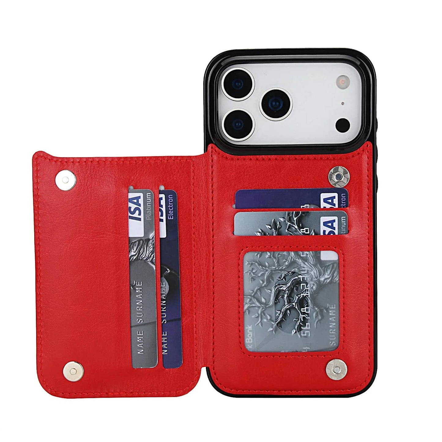 iPhone 17 Pro Max Heavy-Duty Wallet Case – Durable PU Leather Cover with Card Holder, Kickstand & Magnetic Closure