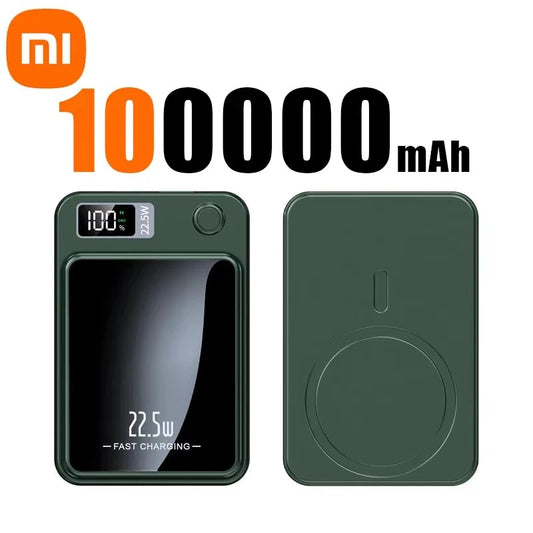 100000mAh Magnetic Power Bank  Wireless Fast Charger | MagSafe Compatible | Portable Battery Pack