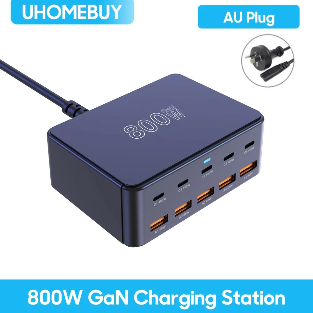 800W USB-C GaN multiport fast charging station