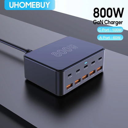 800W USB-C GaN multiport fast charging station