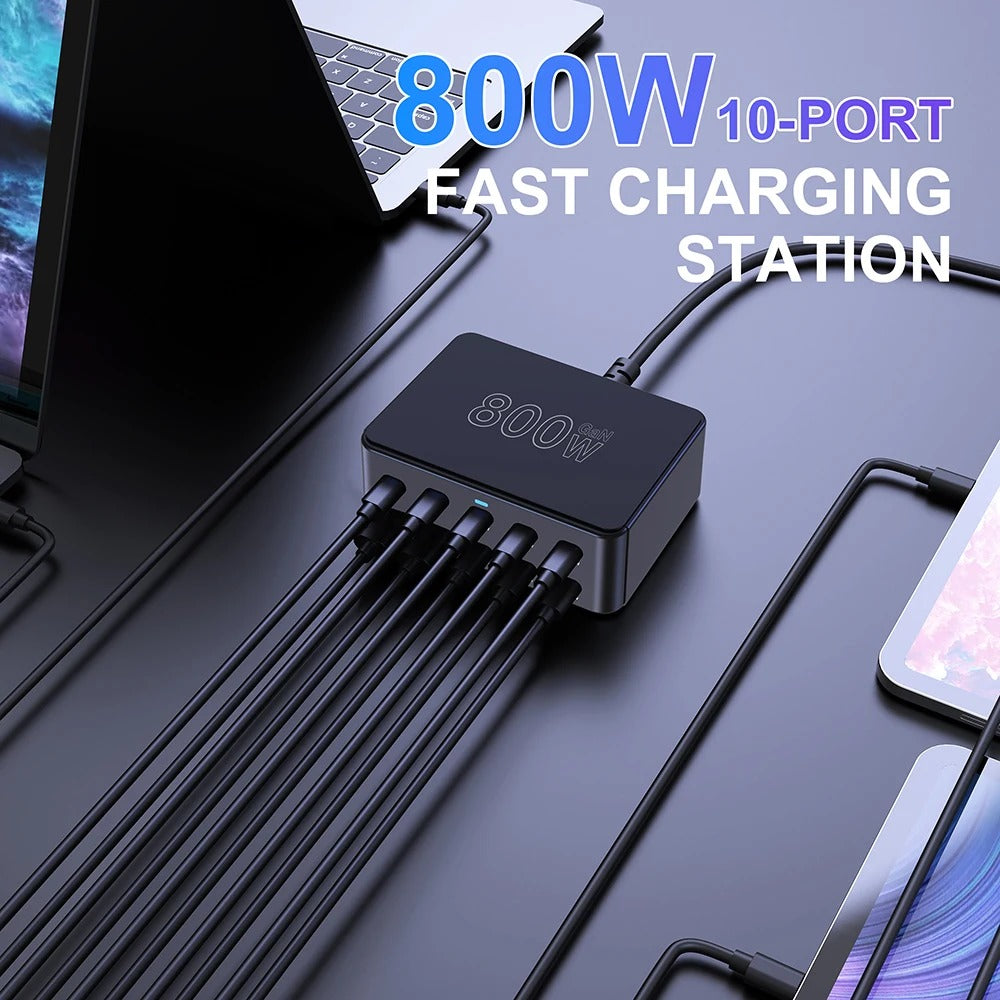 800W USB-C GaN multiport fast charging station