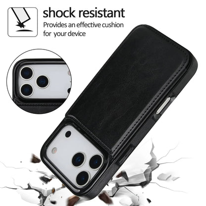 iPhone 17 Pro Max Heavy-Duty Wallet Case – Durable PU Leather Cover with Card Holder, Kickstand & Magnetic Closure