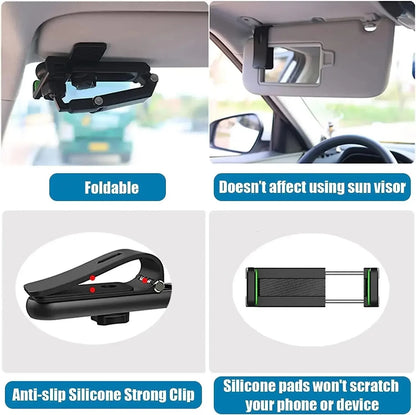 360° Rotating Sun Visor Car Phone mount