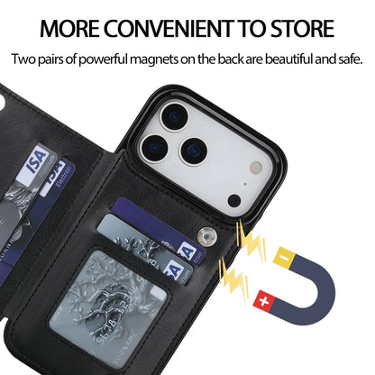 iPhone 17 Pro Max Heavy-Duty Wallet Case – Durable PU Leather Cover with Card Holder, Kickstand & Magnetic Closure