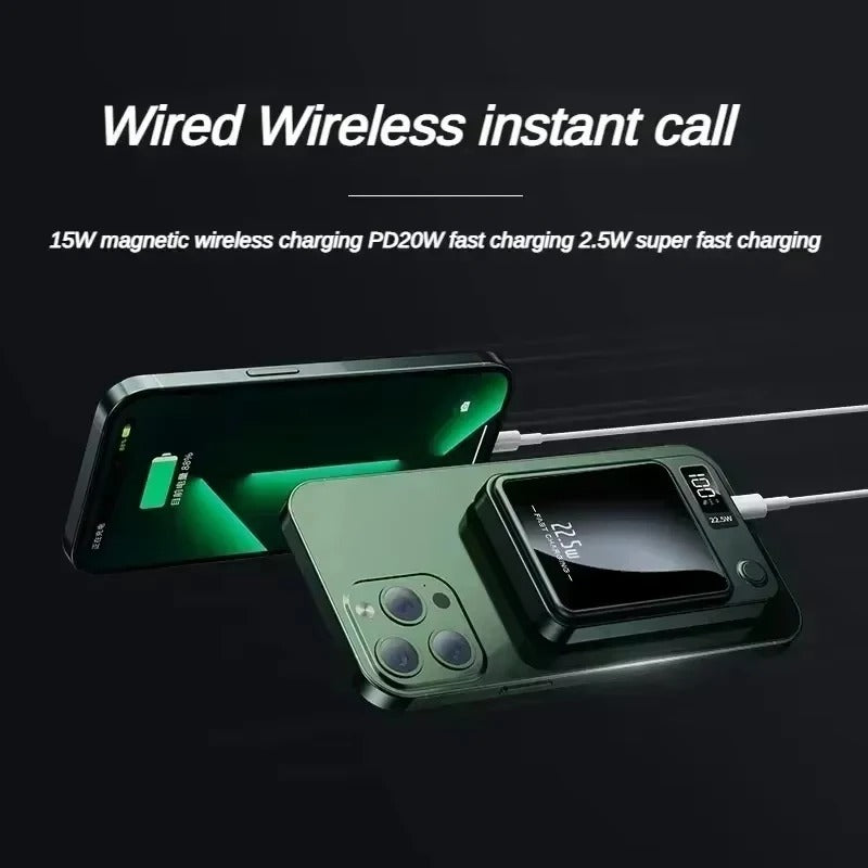 100000mAh Magnetic Power Bank  Wireless Fast Charger | MagSafe Compatible | Portable Battery Pack