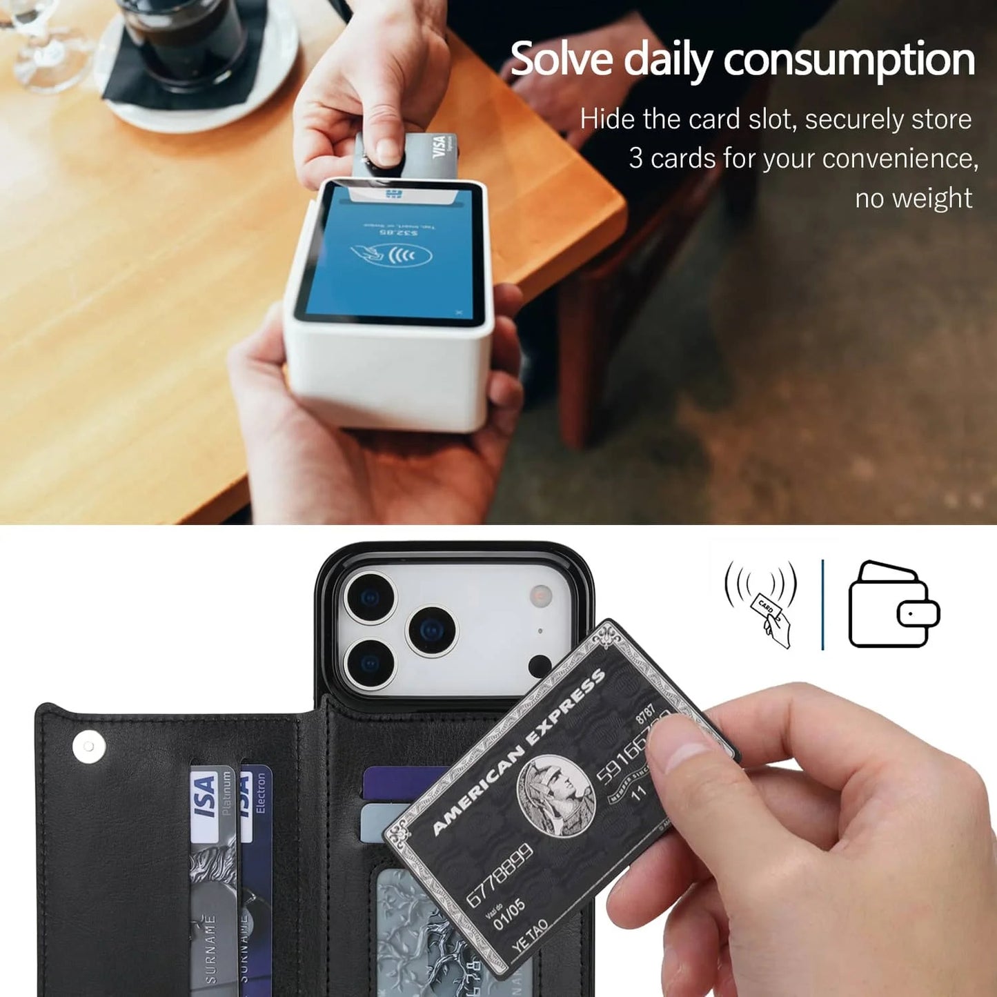 iPhone 17 Pro Max Heavy-Duty Wallet Case – Durable PU Leather Cover with Card Holder, Kickstand & Magnetic Closure