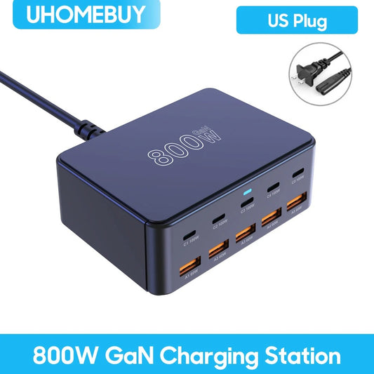 800W USB-C GaN multiport fast charging station