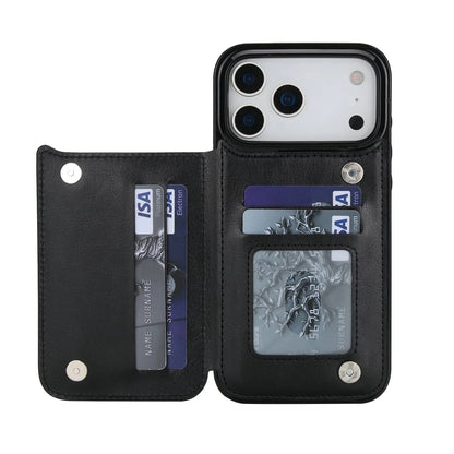 iPhone 17 Pro Max Heavy-Duty Wallet Case – Durable PU Leather Cover with Card Holder, Kickstand & Magnetic Closure
